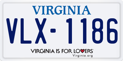 VA license plate VLX1186