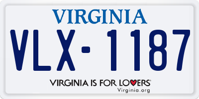 VA license plate VLX1187