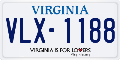 VA license plate VLX1188