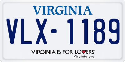 VA license plate VLX1189