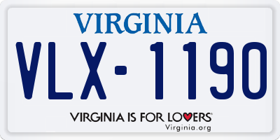 VA license plate VLX1190