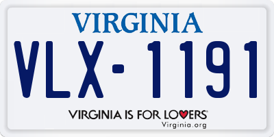 VA license plate VLX1191