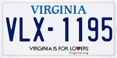 VA license plate VLX1195