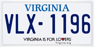 VA license plate VLX1196