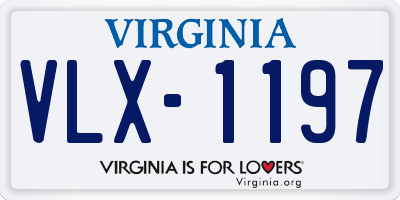 VA license plate VLX1197