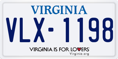 VA license plate VLX1198