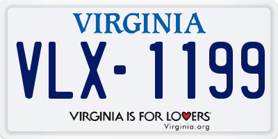 VA license plate VLX1199