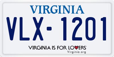 VA license plate VLX1201