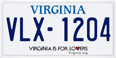 VA license plate VLX1204