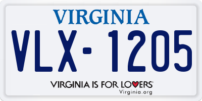 VA license plate VLX1205