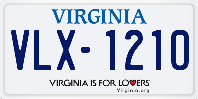 VA license plate VLX1210