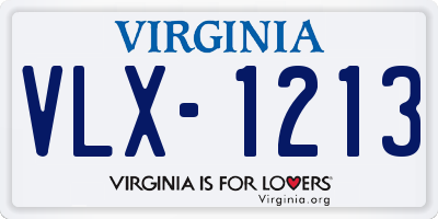 VA license plate VLX1213