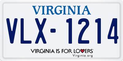 VA license plate VLX1214