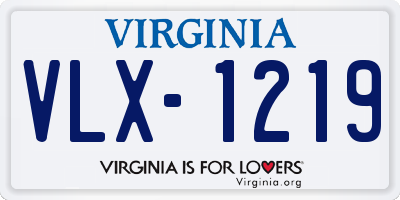 VA license plate VLX1219