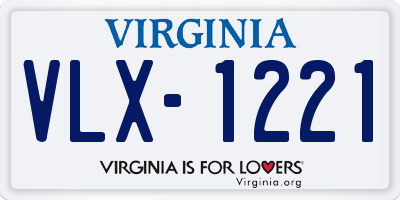 VA license plate VLX1221