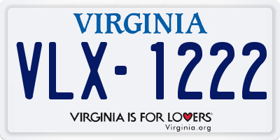 VA license plate VLX1222