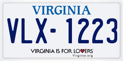 VA license plate VLX1223