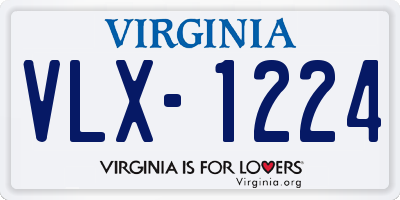 VA license plate VLX1224