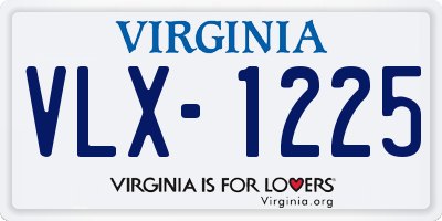 VA license plate VLX1225