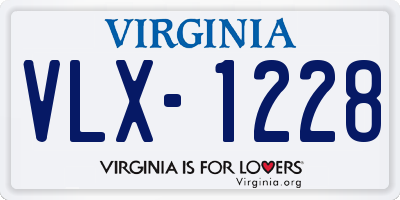 VA license plate VLX1228