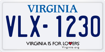 VA license plate VLX1230