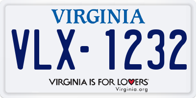 VA license plate VLX1232