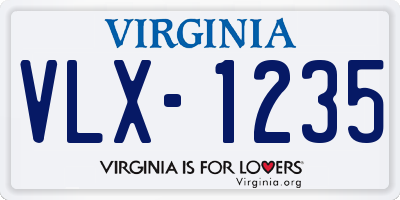 VA license plate VLX1235