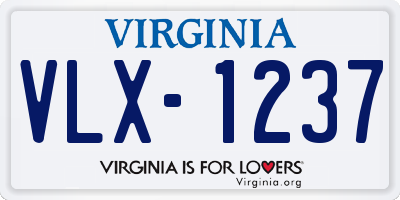 VA license plate VLX1237