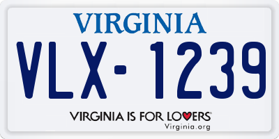 VA license plate VLX1239