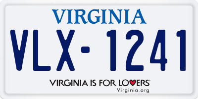 VA license plate VLX1241