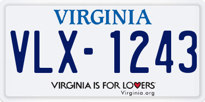 VA license plate VLX1243