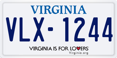 VA license plate VLX1244