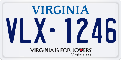 VA license plate VLX1246