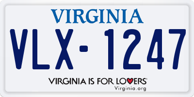 VA license plate VLX1247