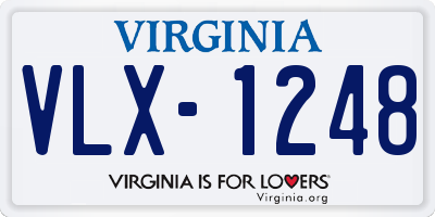 VA license plate VLX1248