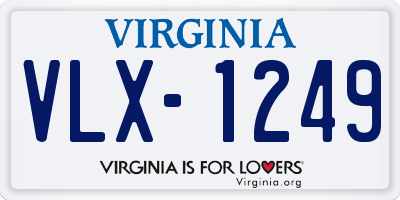 VA license plate VLX1249