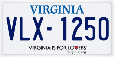 VA license plate VLX1250