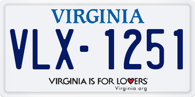 VA license plate VLX1251