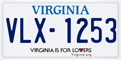 VA license plate VLX1253