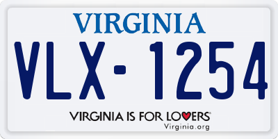 VA license plate VLX1254