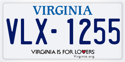 VA license plate VLX1255