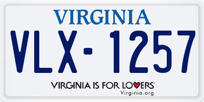 VA license plate VLX1257