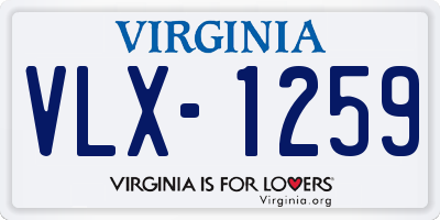 VA license plate VLX1259