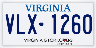 VA license plate VLX1260