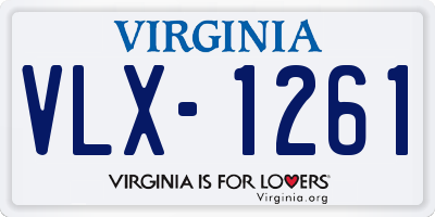 VA license plate VLX1261