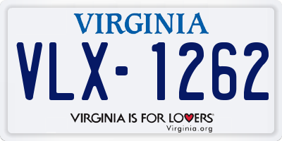 VA license plate VLX1262