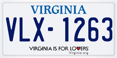 VA license plate VLX1263