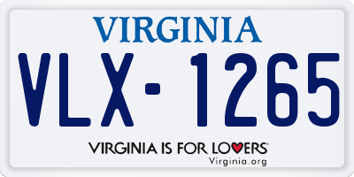 VA license plate VLX1265