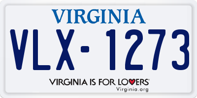 VA license plate VLX1273