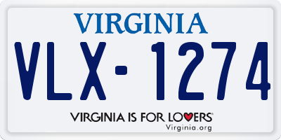 VA license plate VLX1274